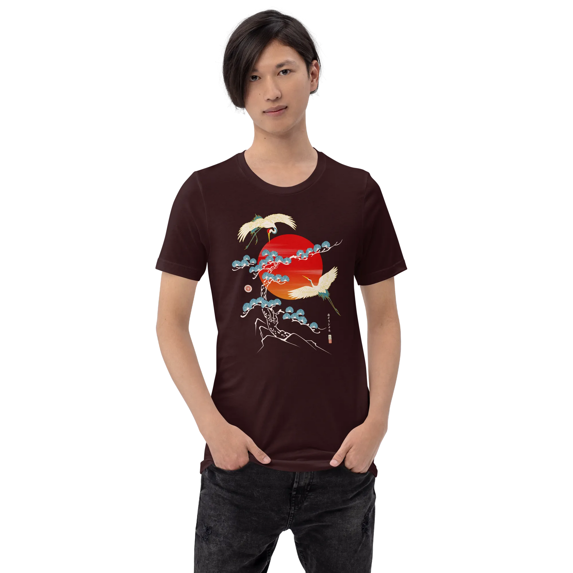 Crane Bird Japanese Ukiyo-e Unisex T-shirt -