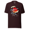 Crane Bird Japanese Ukiyo-e Unisex T-shirt - Oxblood Black / S