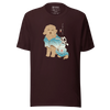 Golden Doodle Dog Funny Japanese Ukiyo-e Unisex T-shirt - Oxblood Black / S