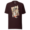 Cat Band Music Japan Ukiyo-e Unisex T-shirt - Oxblood Black / S