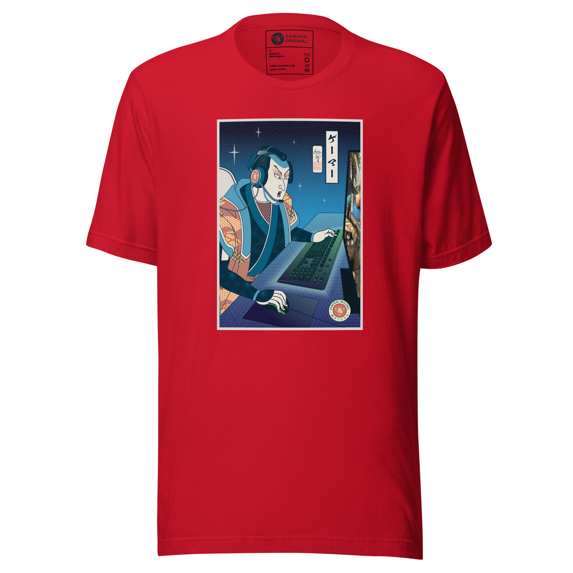 Samurai Gamer Streamer Ukiyo-e Unisex T-Shirt - Samurai Original