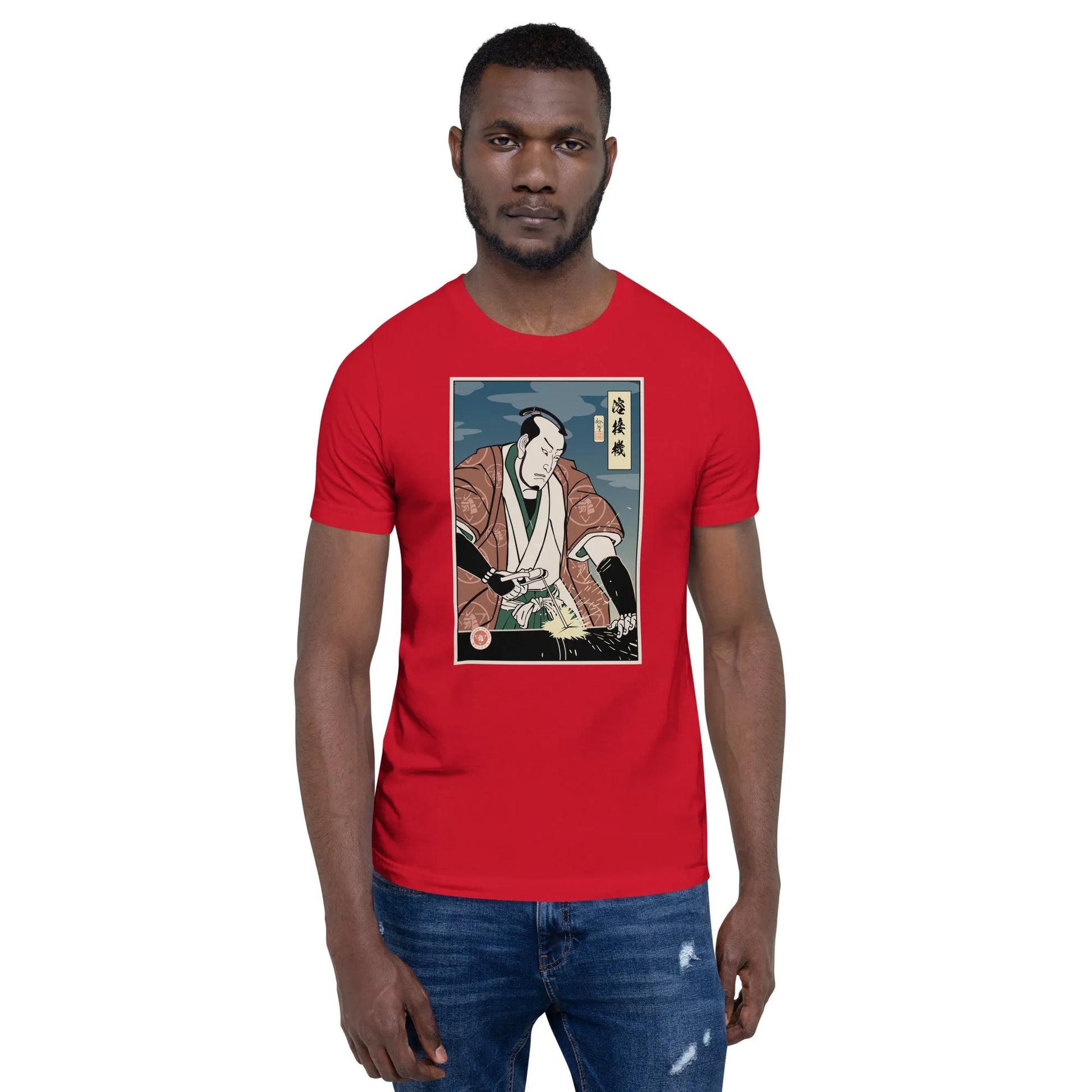 Samurai Welder Mechanic Ukiyo-e Unisex T-Shirt - Samurai Original