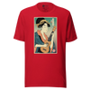 Geisha Ukulele Player String Instrument Japanese Ukiyo-e Unisex T-Shirt - Red / S