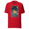 Samurai Swim Water Sport Ukiyo-e Unisex T-Shirt - Red / S