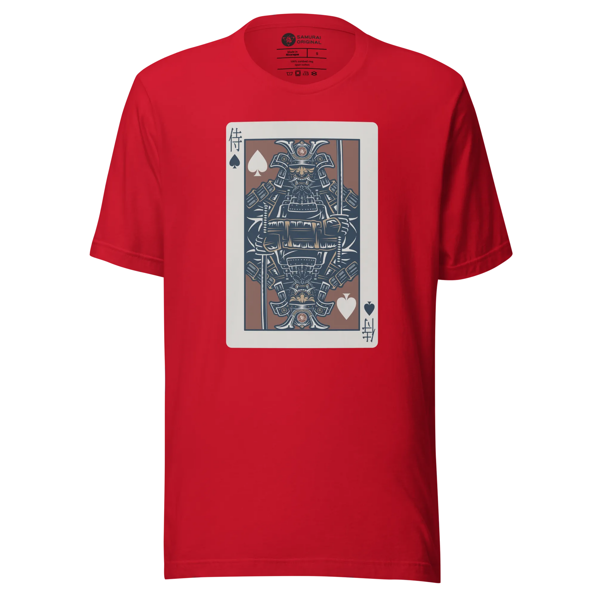 Card Samurai Japanese Unisex T-shirt - Red / S