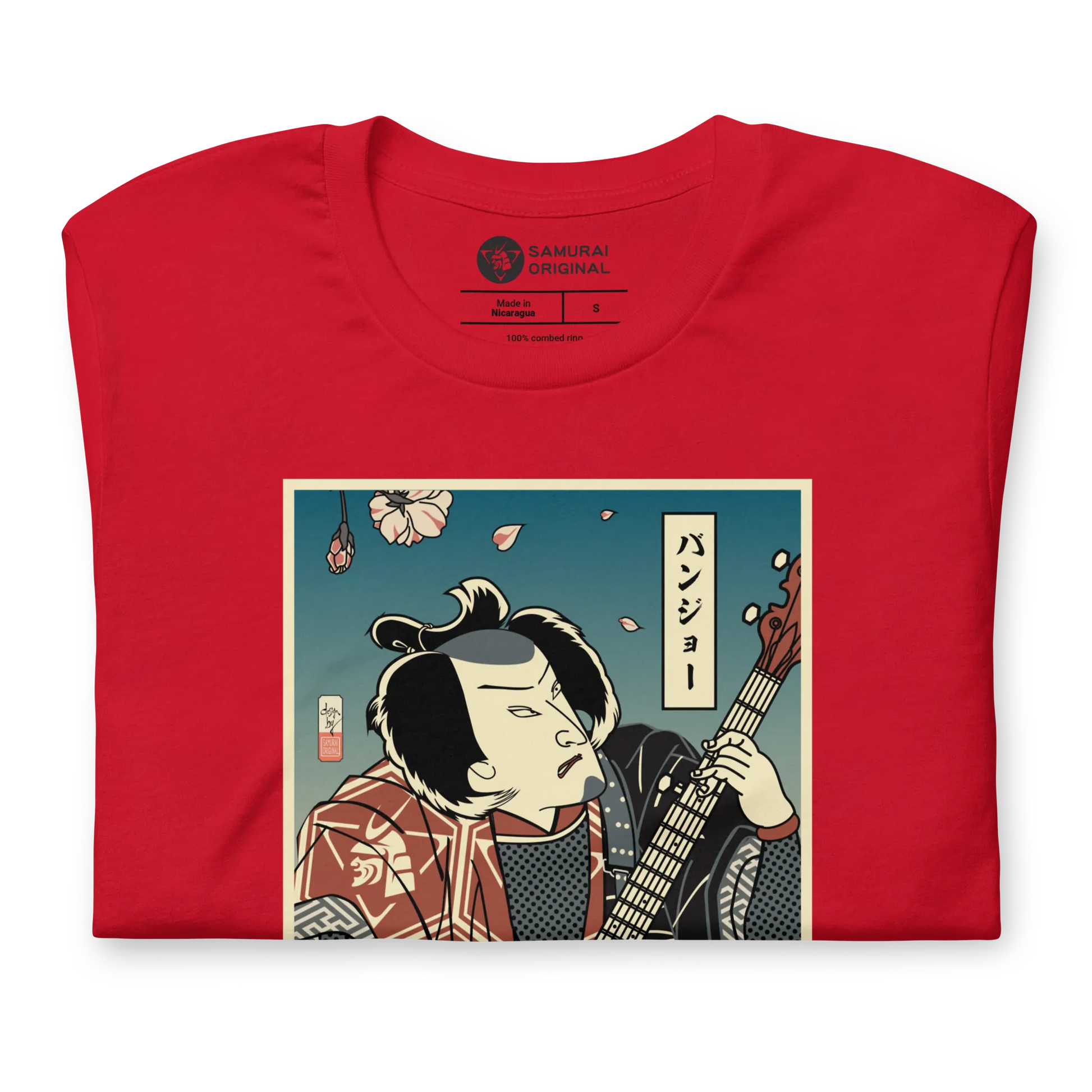 Samurai Banjo Player Music Ukiyo-e Unisex T-Shirt - Samurai Original