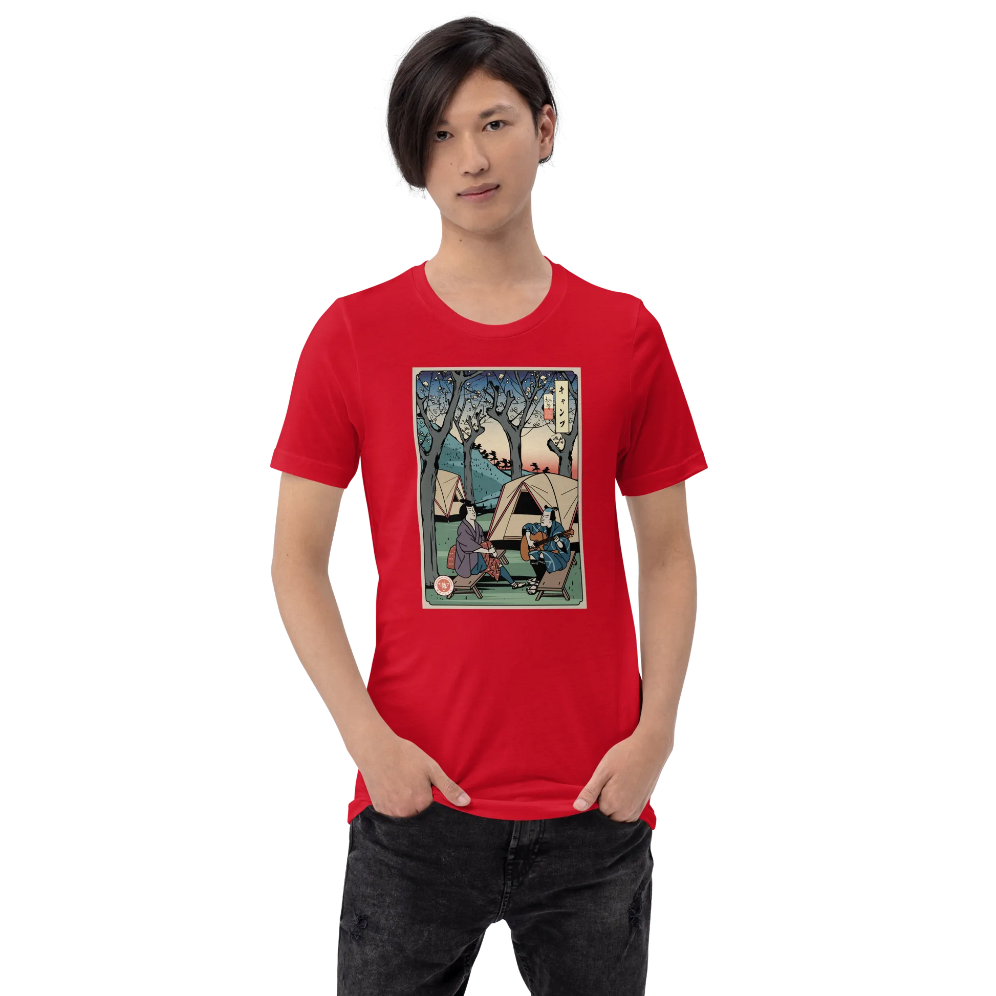 Samurai Camping Weekend Ukiyo-e Unisex T-Shirt - Samurai Original