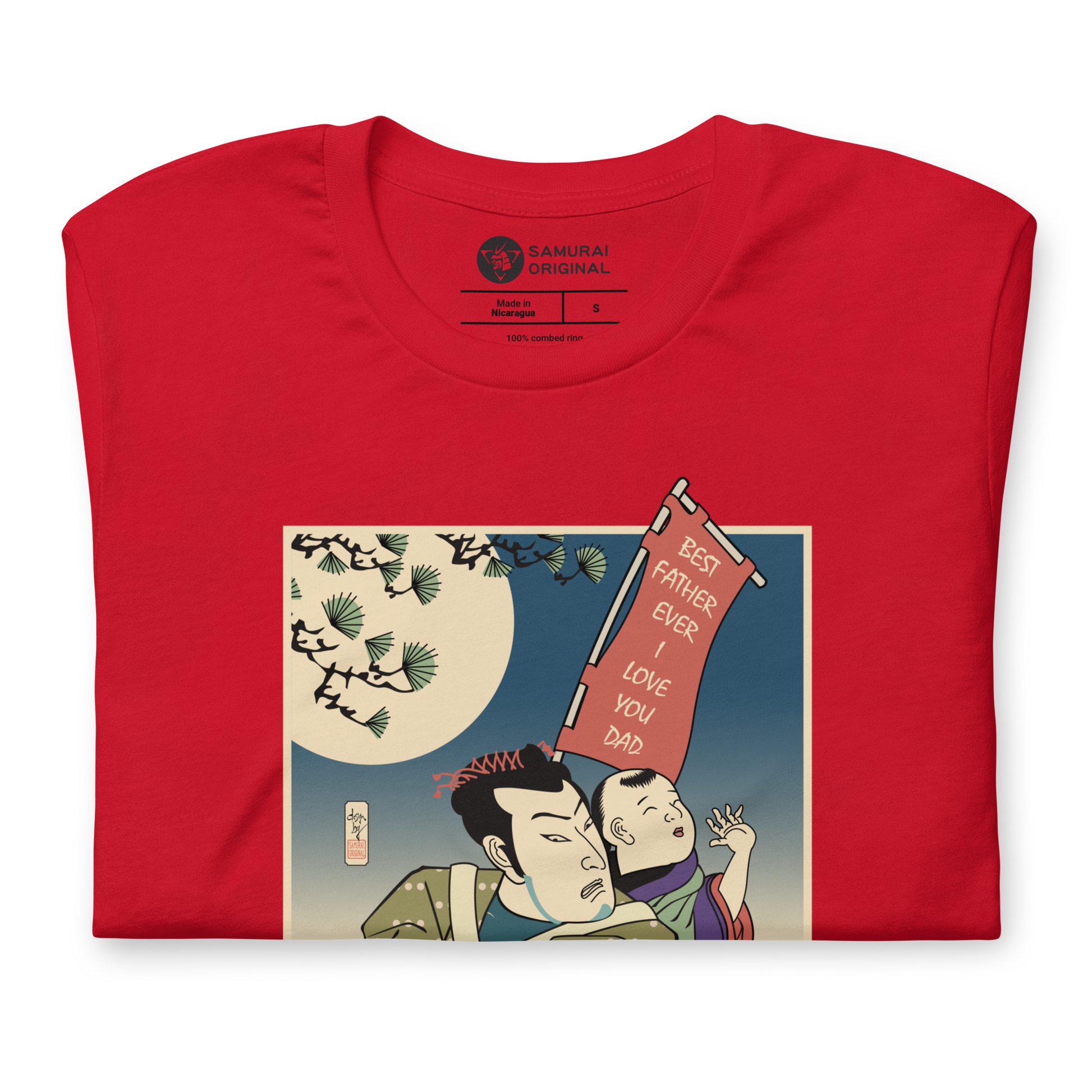 Best Father I Love You Dad Japanese Ukiyo-e Unisex T-Shirt -