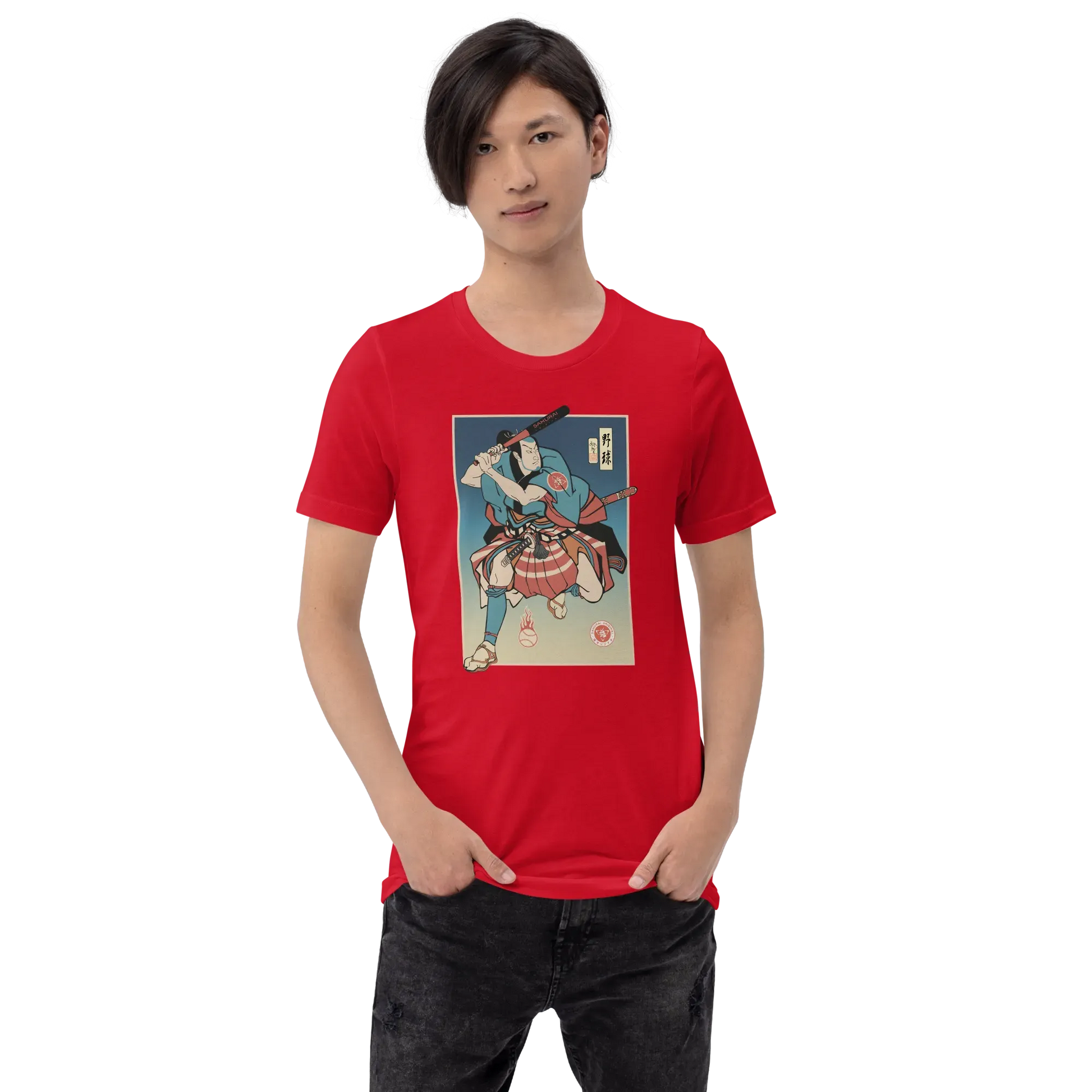 Samurai Baseball Player Sport Ukiyo-e Unisex T-Shirt - Samurai Original