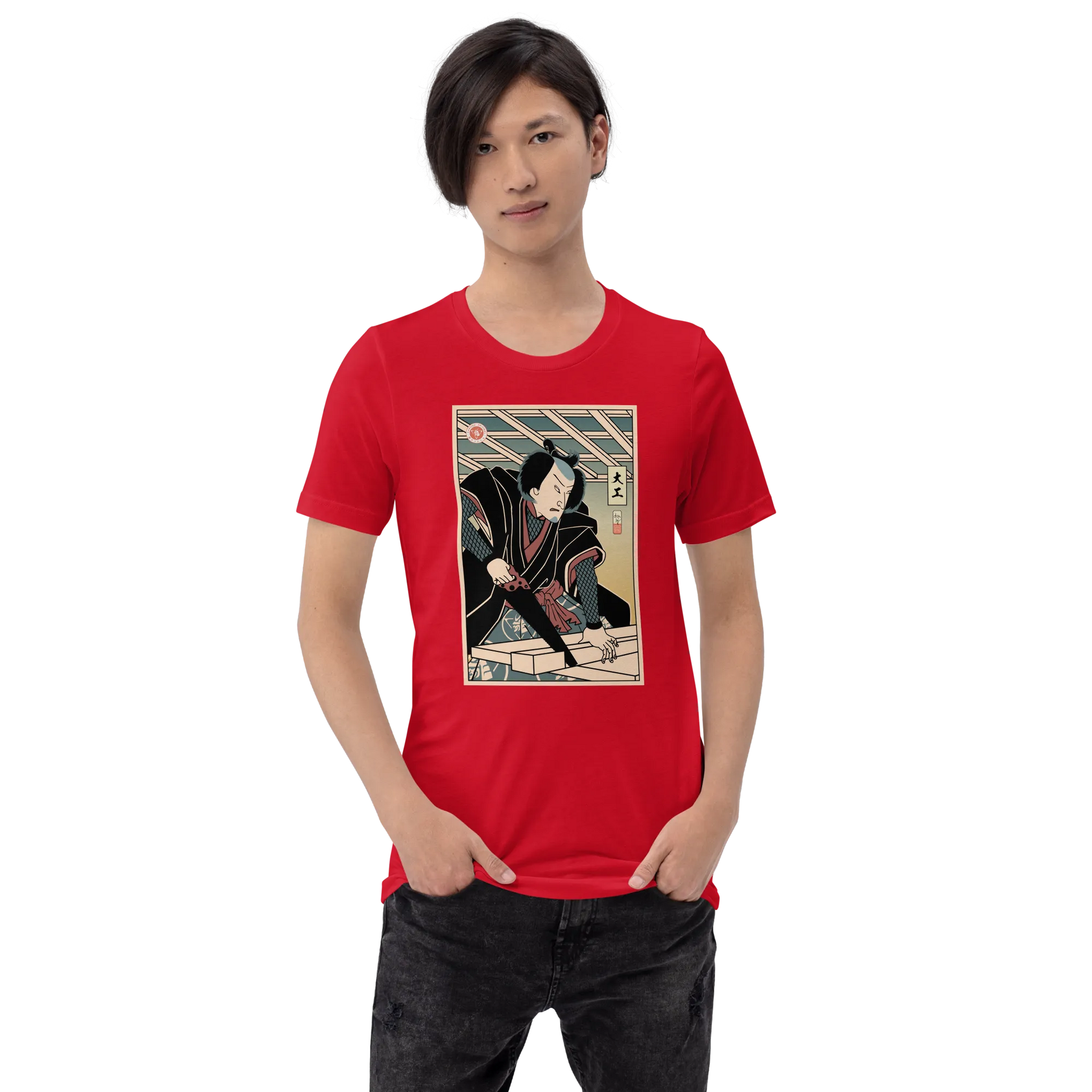 Samurai Carpenter 2 Wood Artisan Ukiyo-e Unisex T-Shirt - Samurai Original