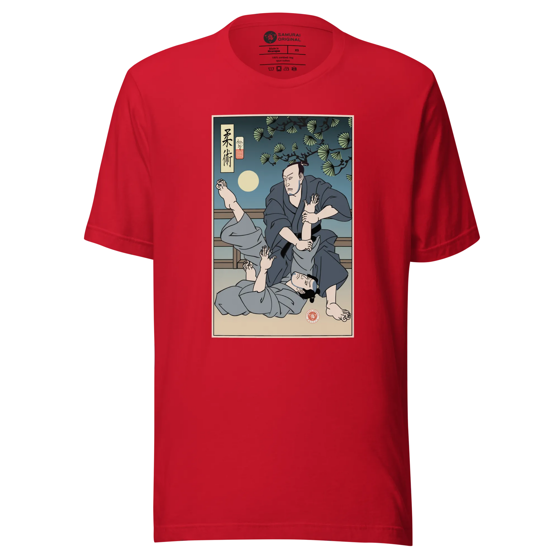 Jiu Jitsu Brazilian Martial Japanese Ukiyo-e Unisex T-Shirt 3 - Red / S