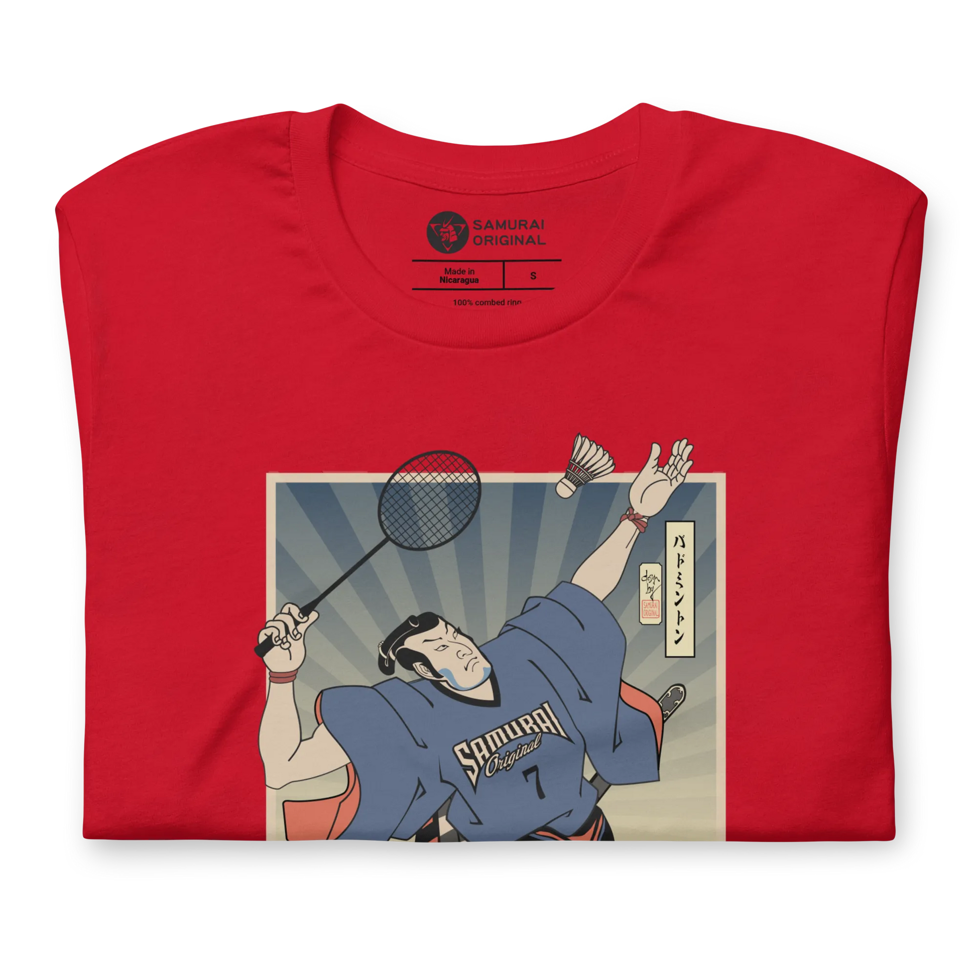 Samurai Badminton Player Sport Ukiyo-e Unisex T-Shirt - Samurai Original