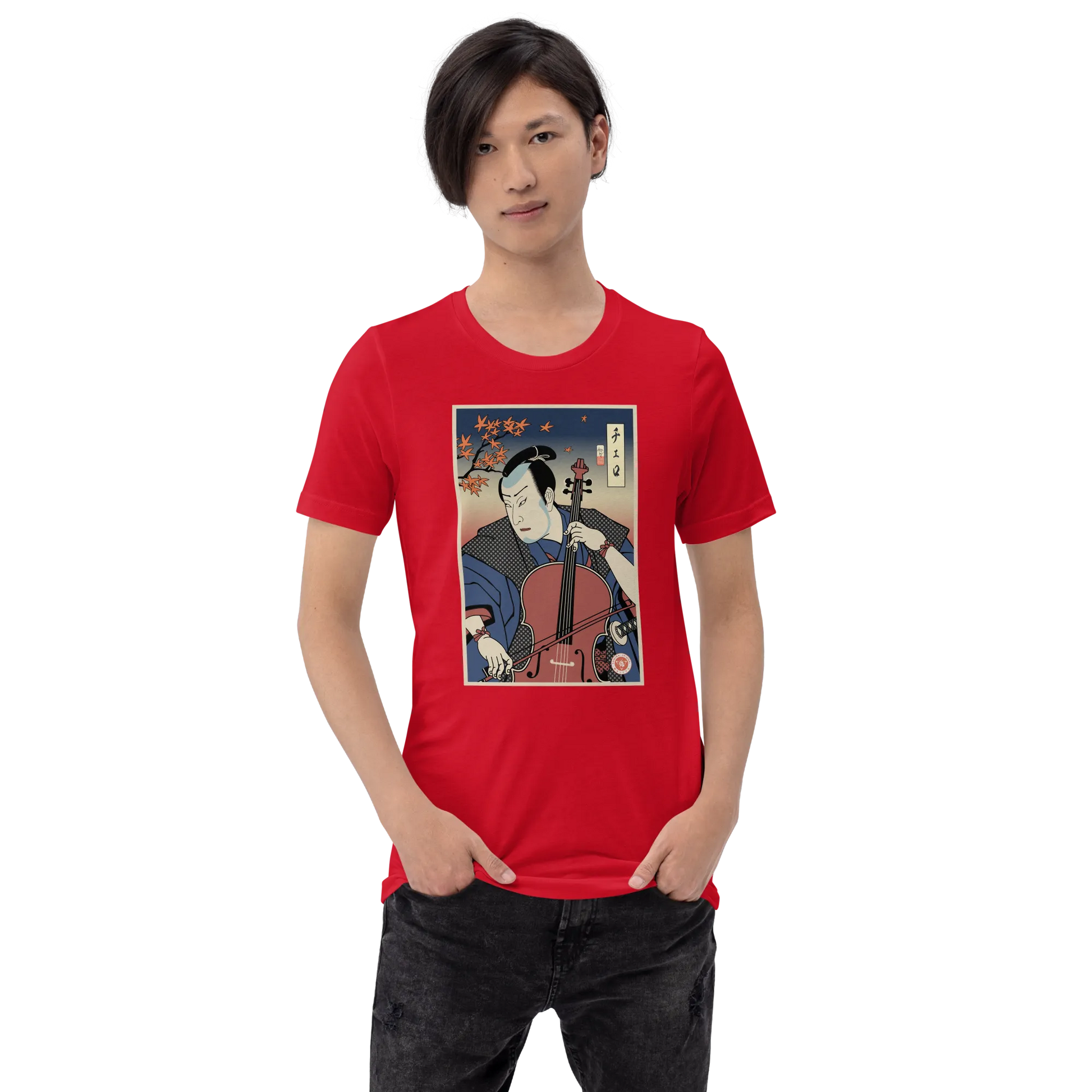 Samurai Cello Player Music Ukiyo-e Unisex T-Shirt - Samurai Original