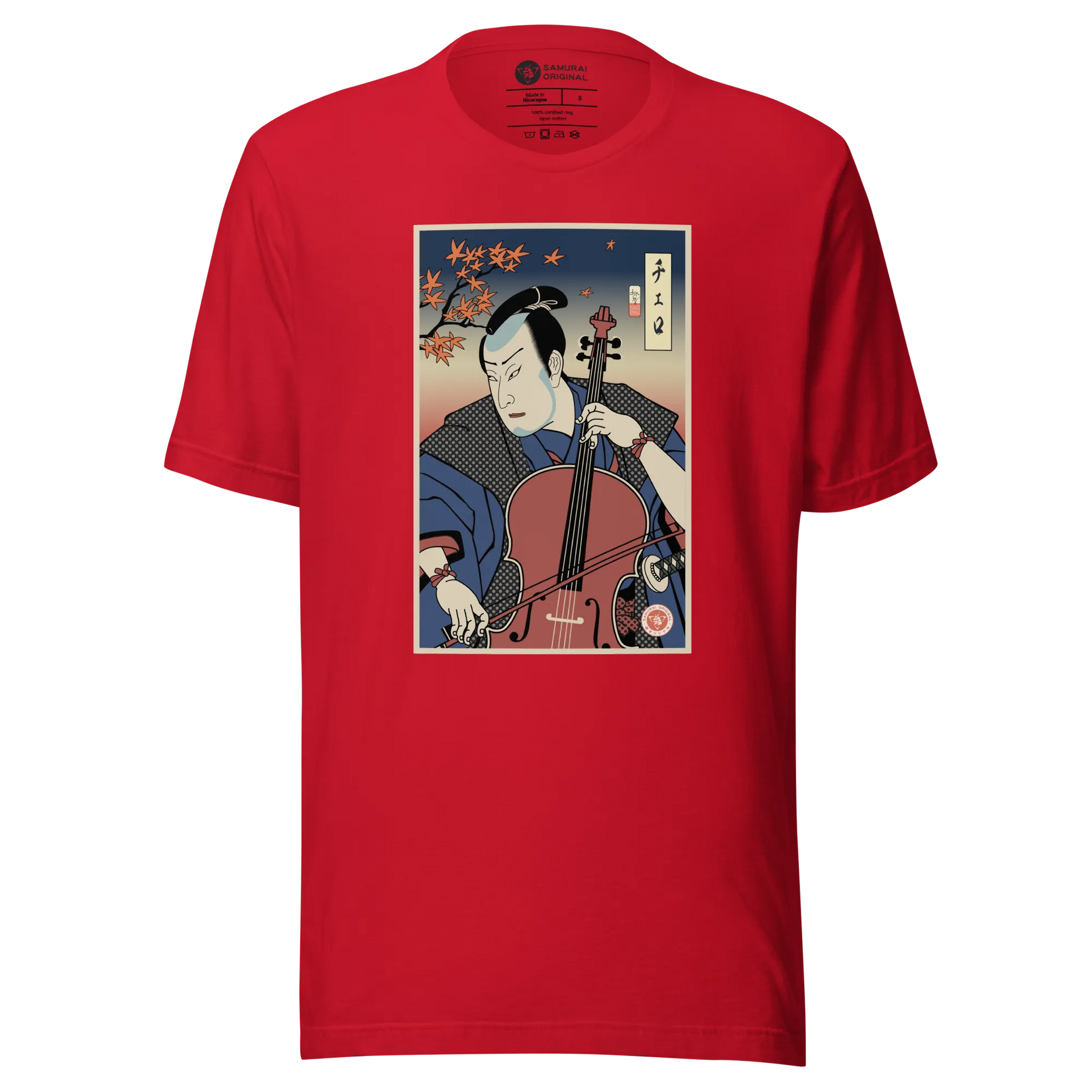 Samurai Cello Player Music Ukiyo-e Unisex T-Shirt - Samurai Original