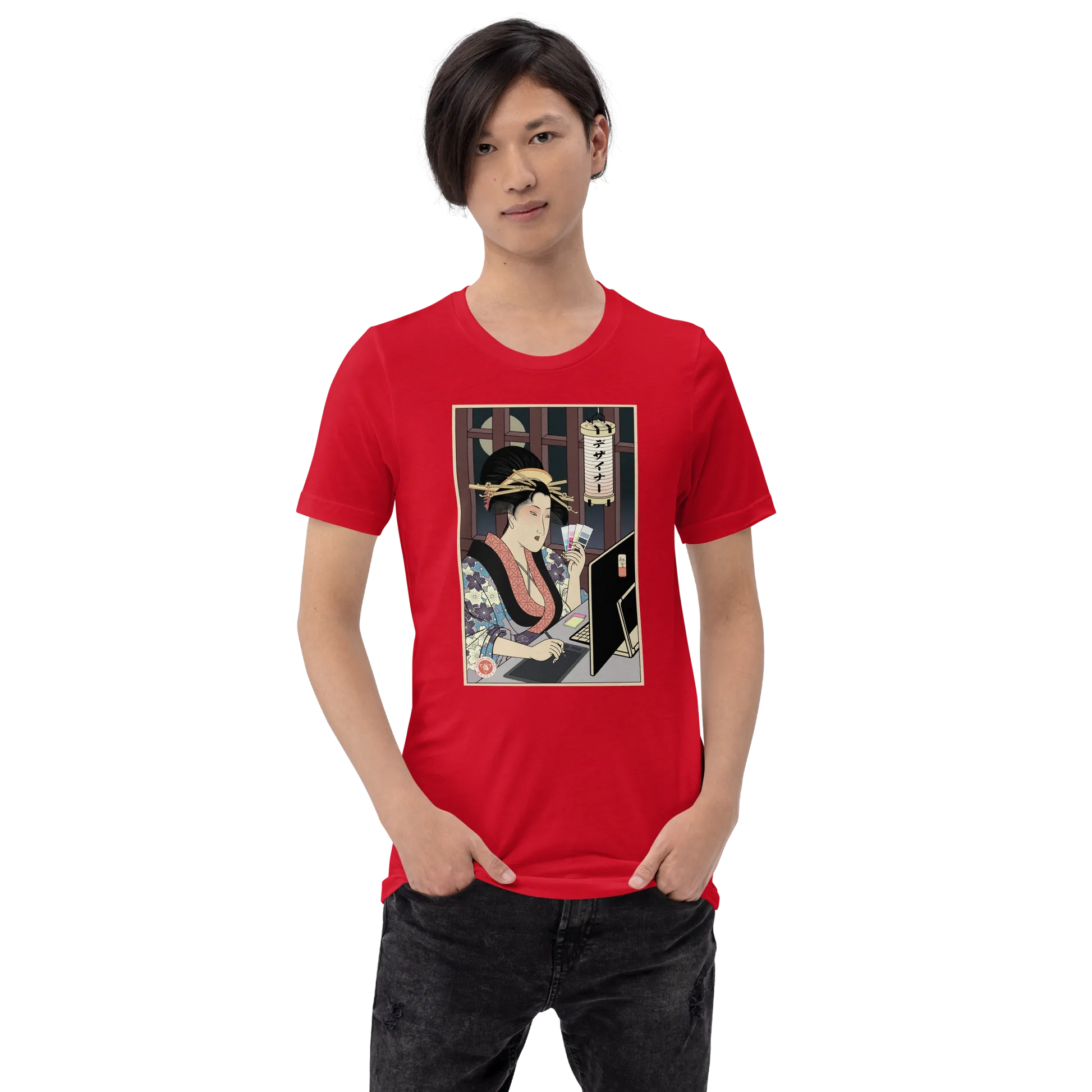 Geisha Design Japanese Ukiyo-e Unisex T-Shirt -