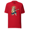 Cat Playing Guitar Funny Japanese Ukiyo-e Unisex T-shirt - Red / S