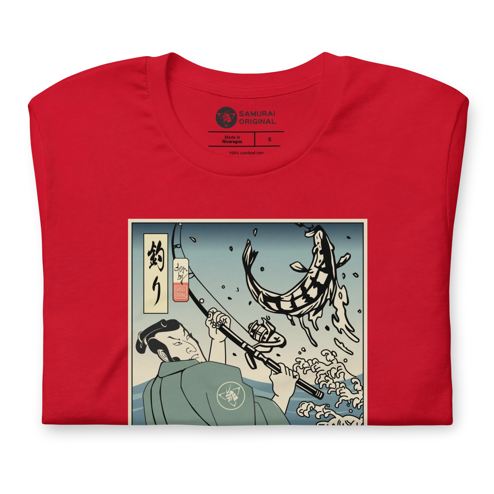 Samurai Fishing 3 Ukiyo-e Unisex T-Shirt - Samurai Original