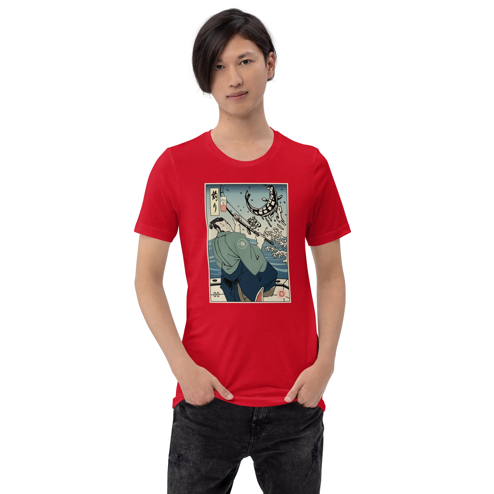 Samurai Fishing 3 Ukiyo-e Unisex T-Shirt - Samurai Original