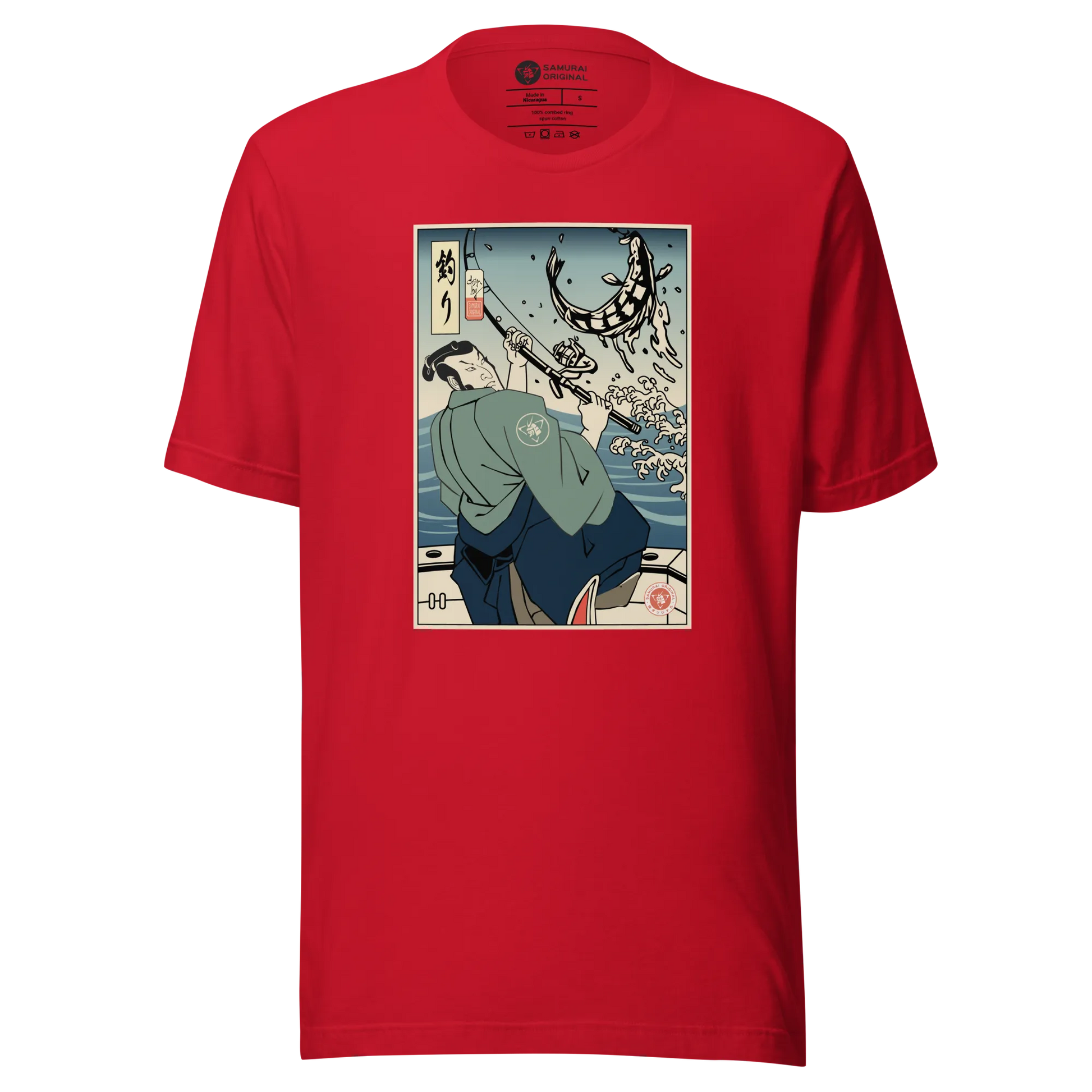 Samurai Fishing 3 Ukiyo-e Unisex T-Shirt - Samurai Original