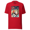 Geisha & Macaw Parrot Bird Japanese Ukiyo-e Unisex T-Shirt - Red / S