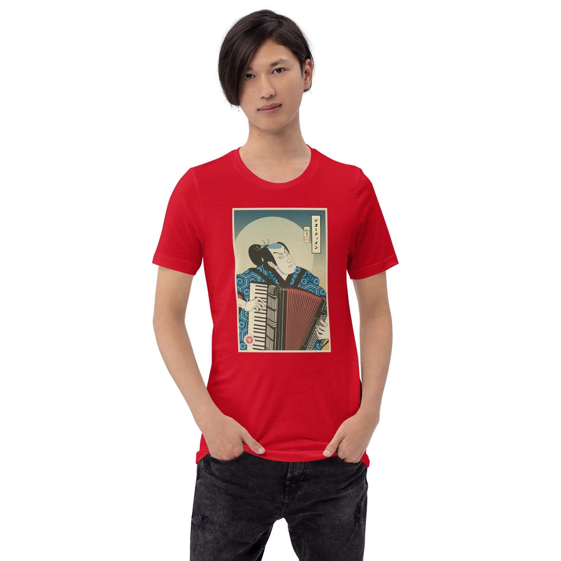 Samurai Accordion Music Japanese Ukiyo-e Unisex T-Shirt - Samurai Original