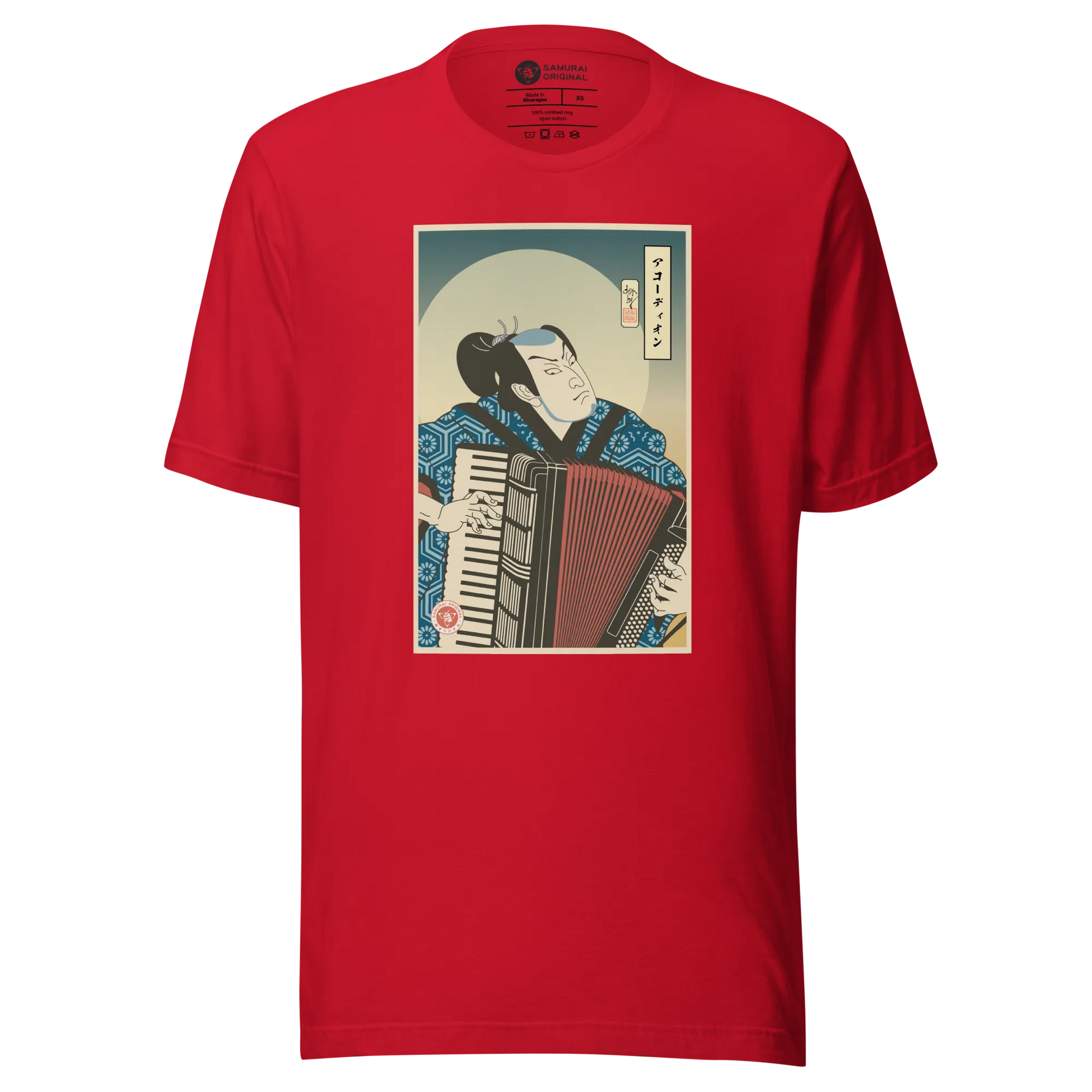 Samurai Accordion Music Japanese Ukiyo-e Unisex T-Shirt - Samurai Original