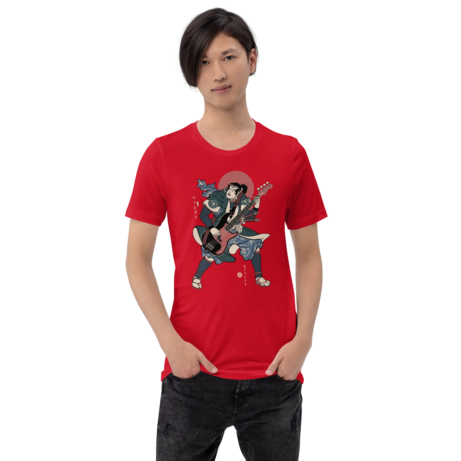 Samurai Bassist Player 4 Music Ukiyo-e Unisex T-Shirt - Samurai Original