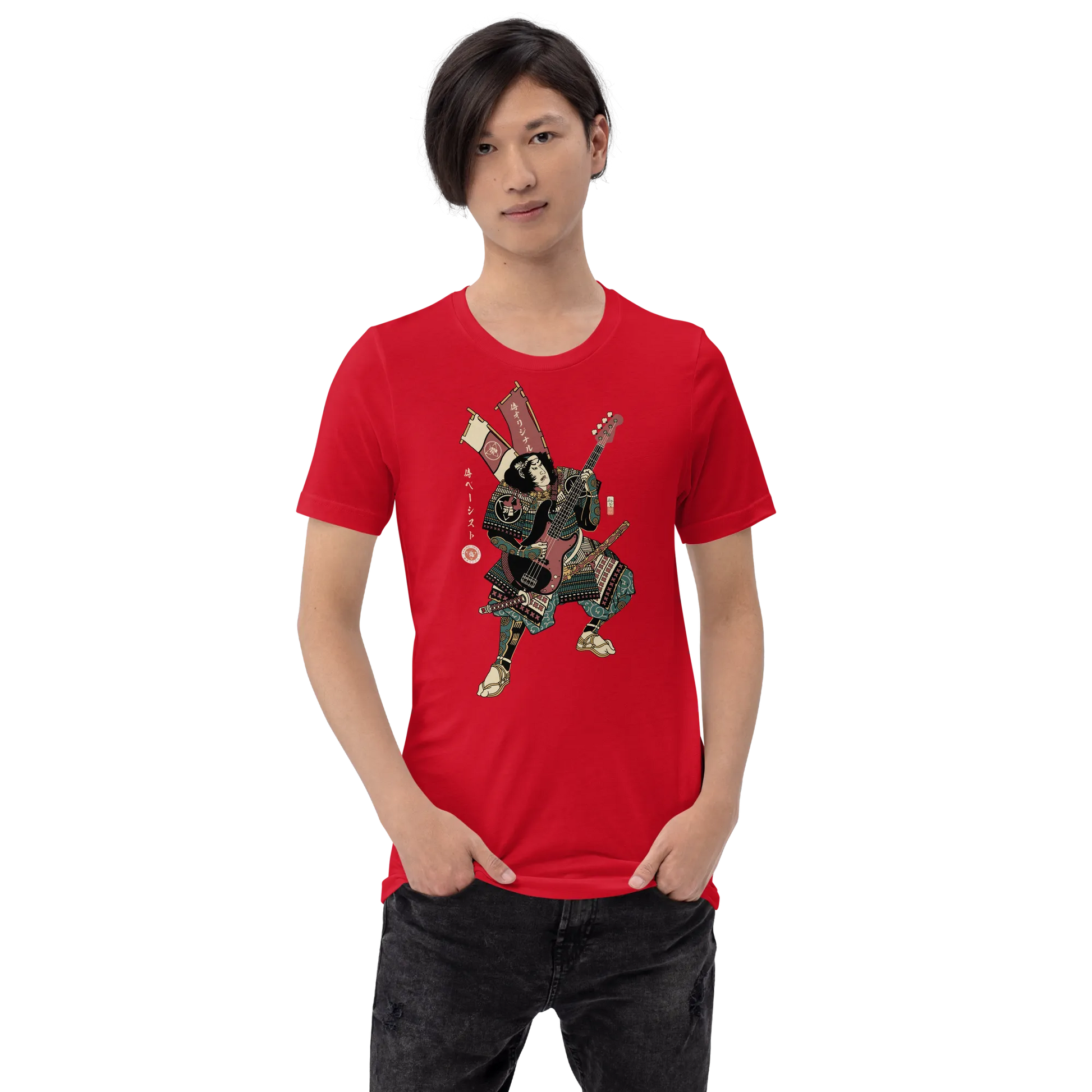 Samurai Bassist Player 7 Music Ukiyo-e Unisex T-Shirt - Samurai Original