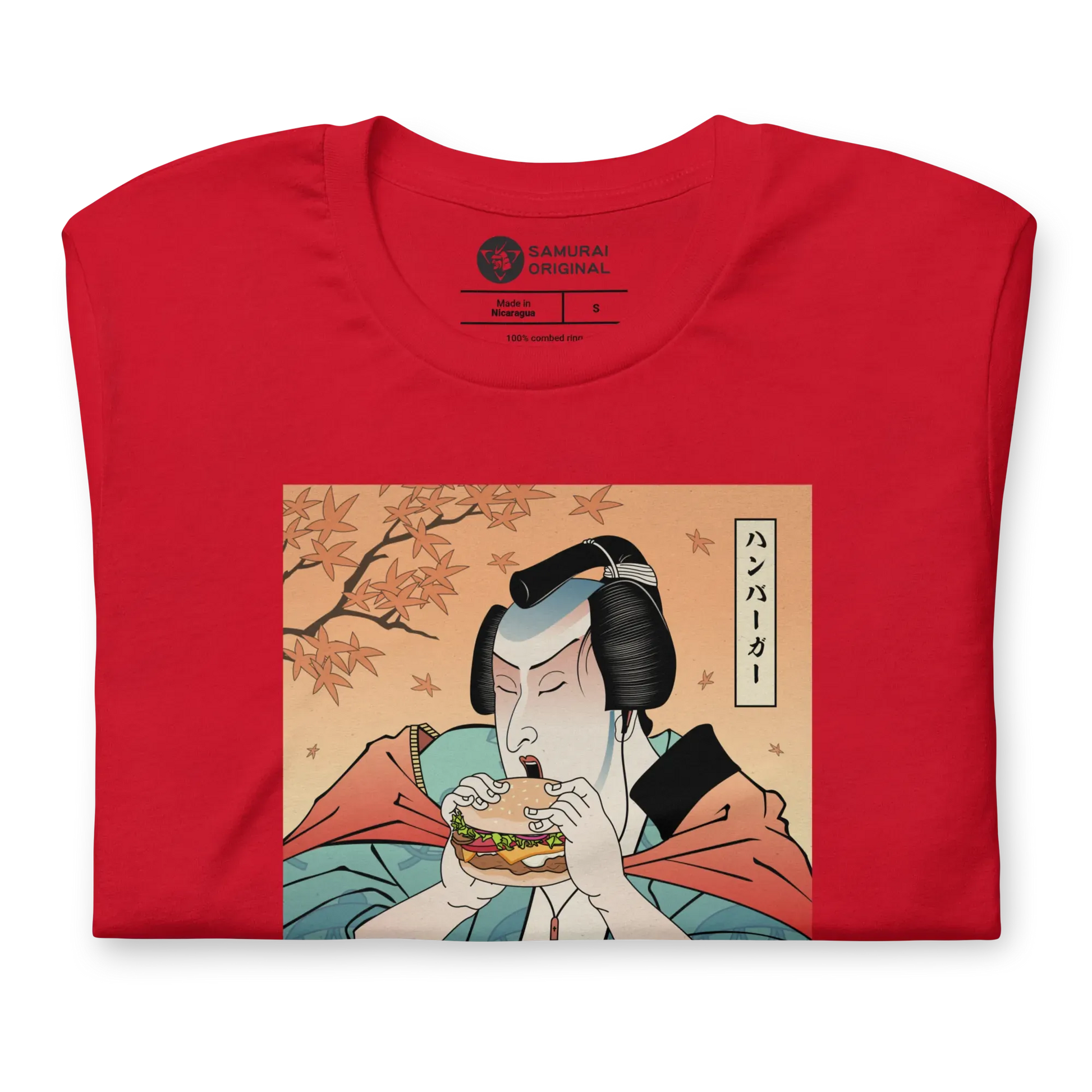 Samurai & Burger Fast Food Japanese Ukiyo-e Unisex T-Shirt - Samurai Original