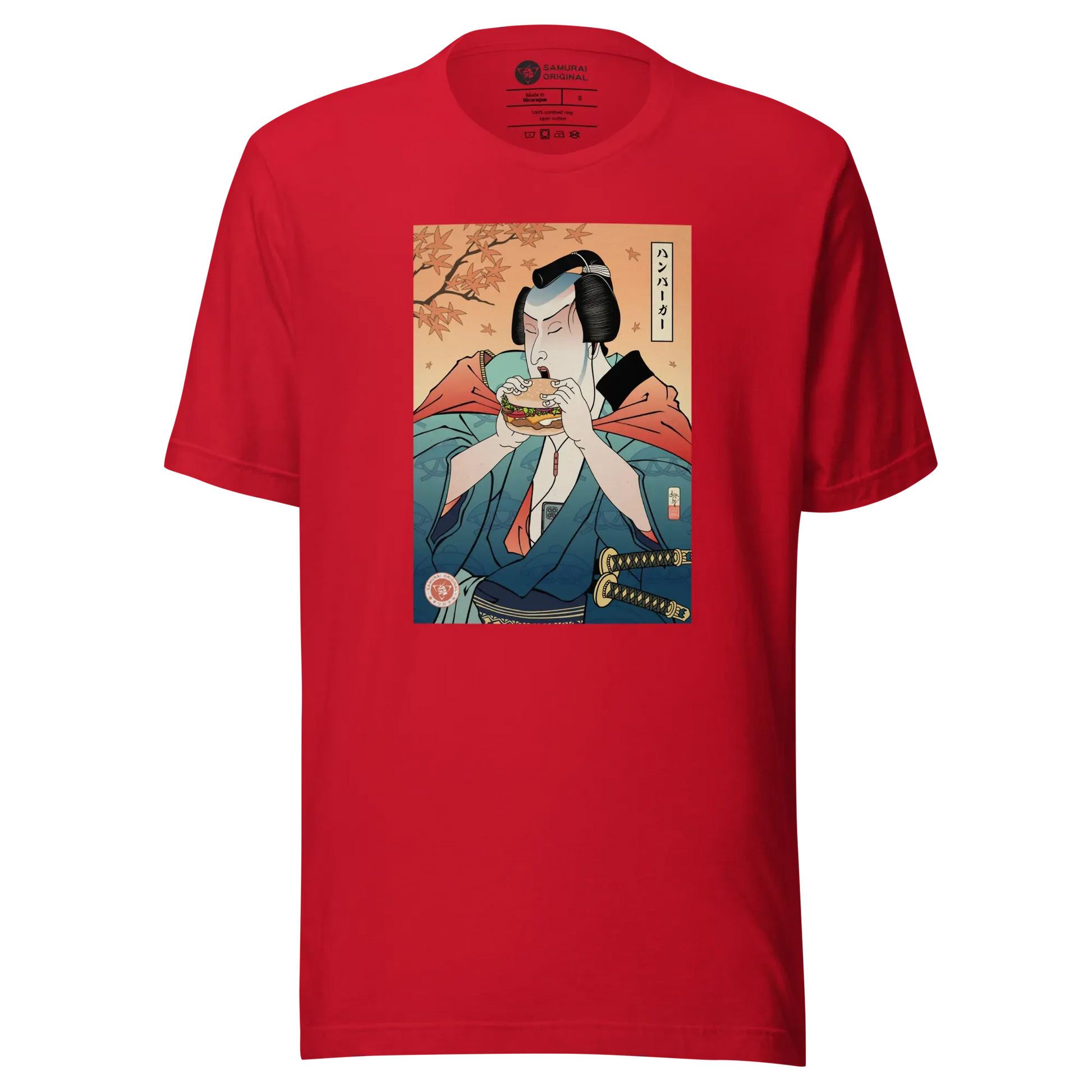 Samurai & Burger Fast Food Japanese Ukiyo-e Unisex T-Shirt - Samurai Original