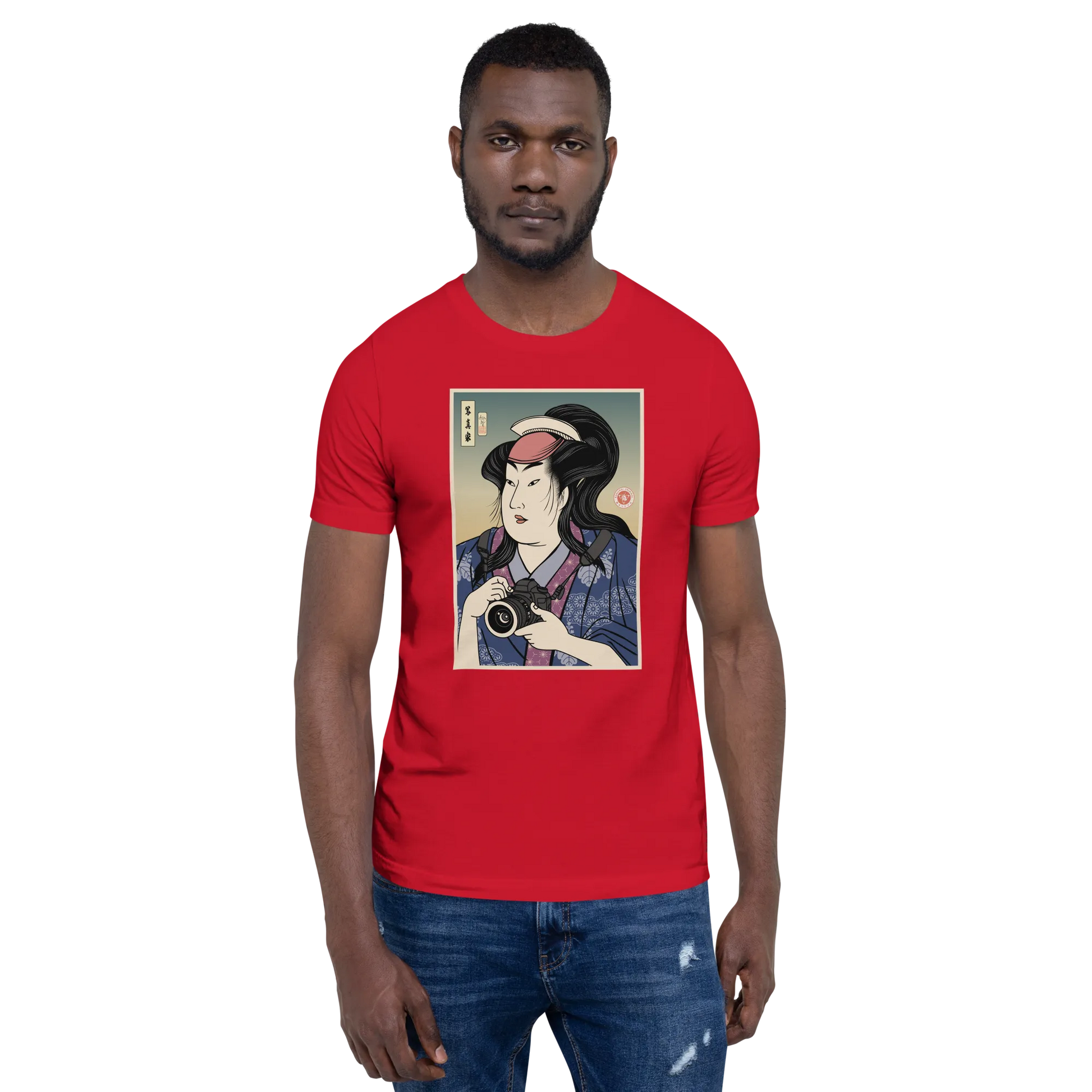 Onna Bugeisha Photographer Camera Japanese Ukiyo-e Unisex T-Shirt - Samurai Original