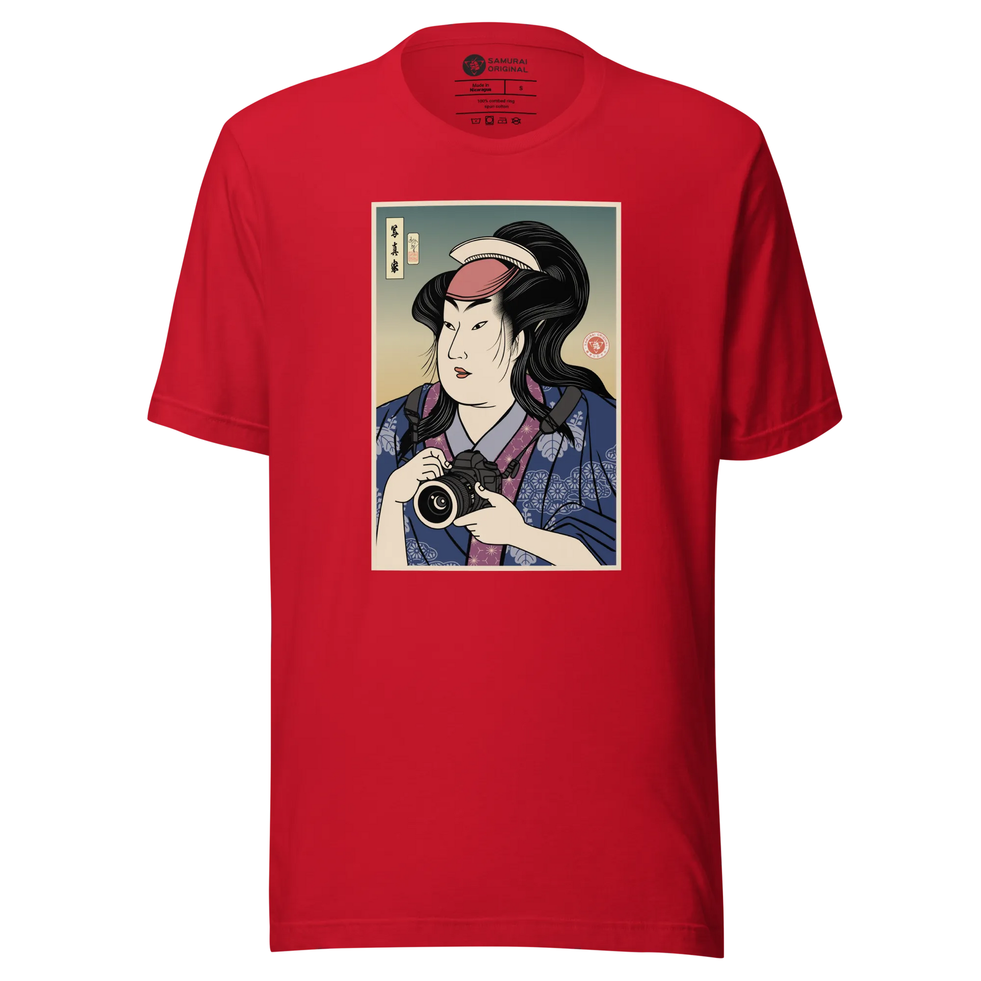 Onna Bugeisha Photographer Camera Japanese Ukiyo-e Unisex T-Shirt - Samurai Original