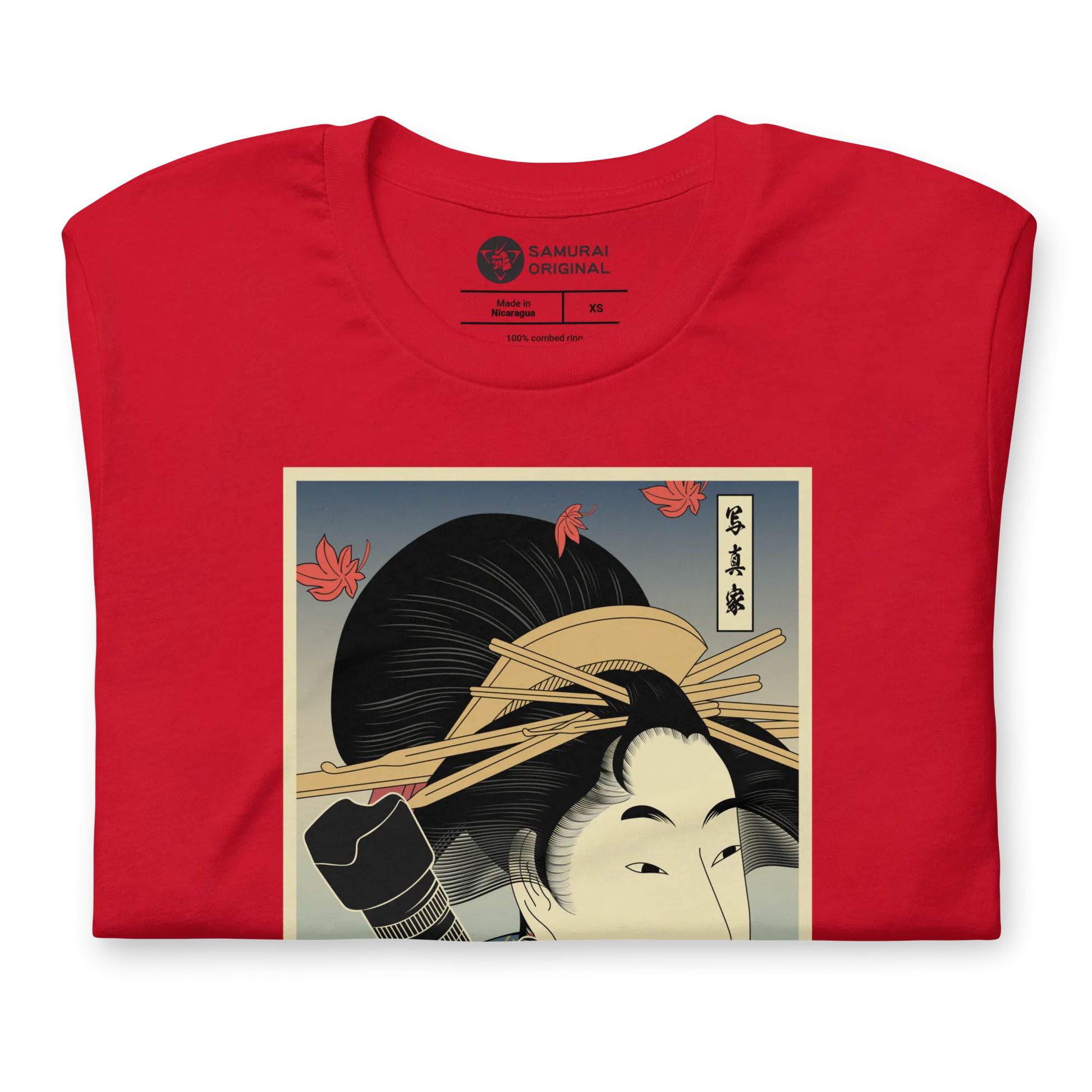 Geisha Photographer Camera Japanese Ukiyo-e Unisex T-Shirt -