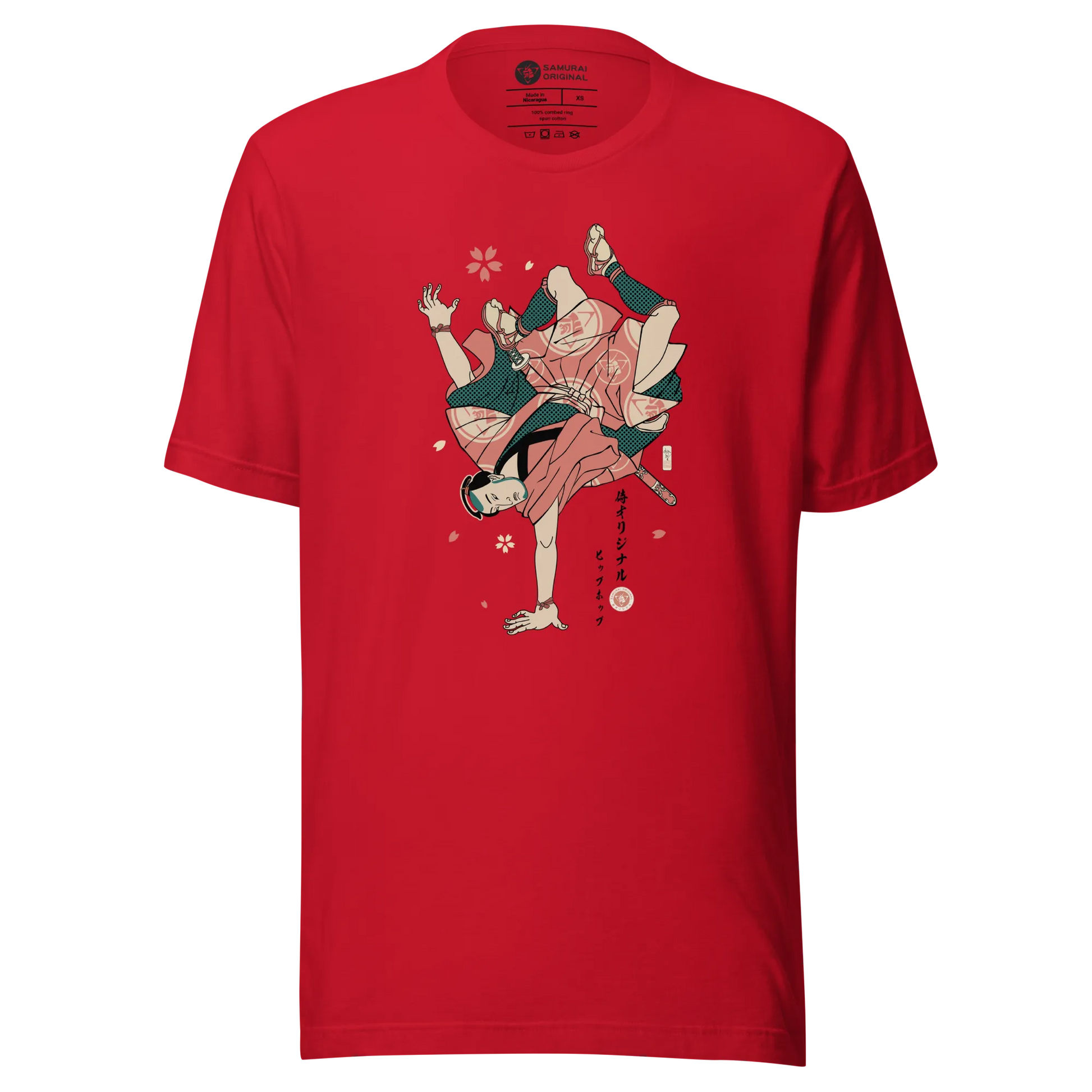 Samurai Hip Hop Dance Ukiyo-e Funny Unisex T-Shirt - Red / S