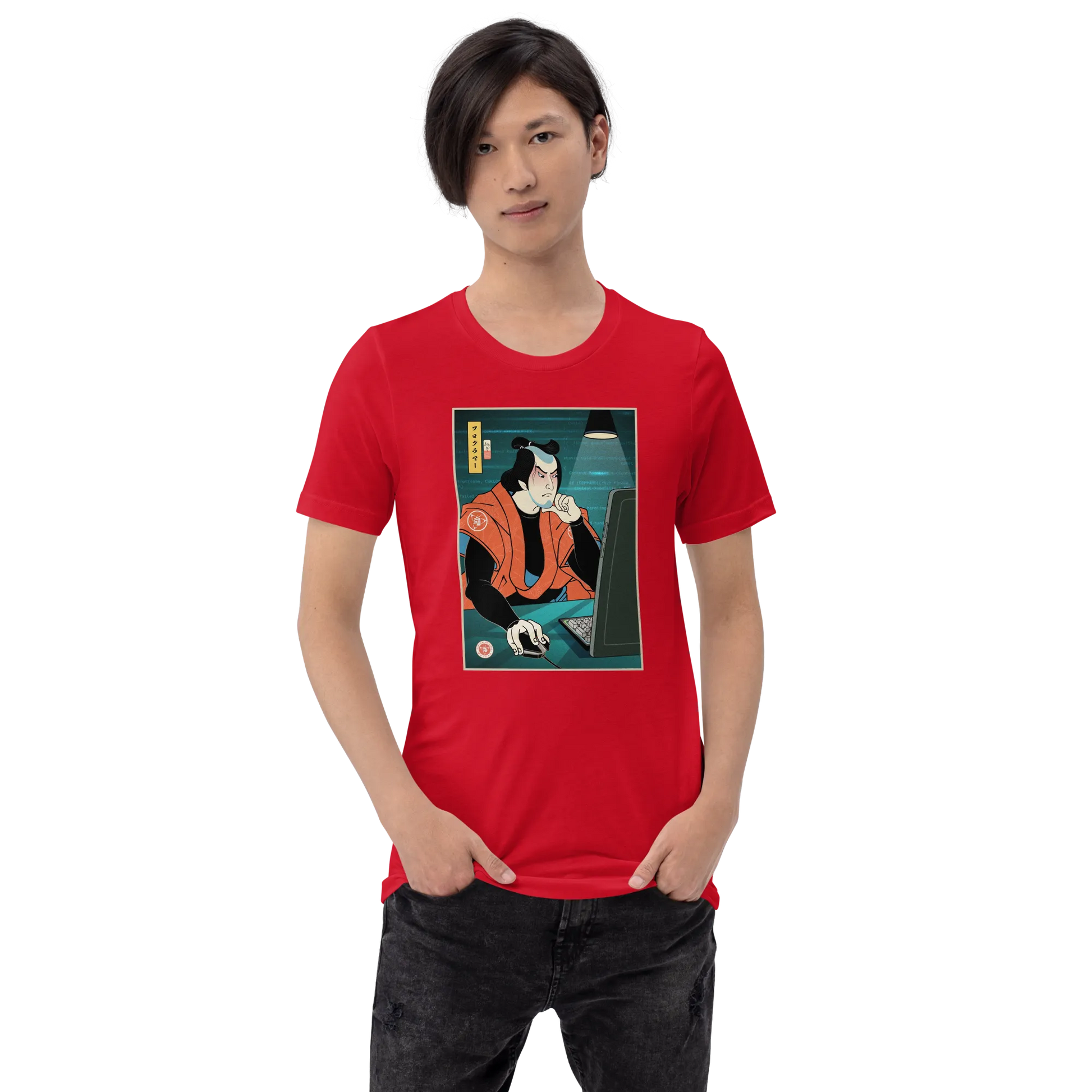 Samurai Programmer 4 Code Developer Ukiyo-e Unisex T-Shirt - Samurai Original