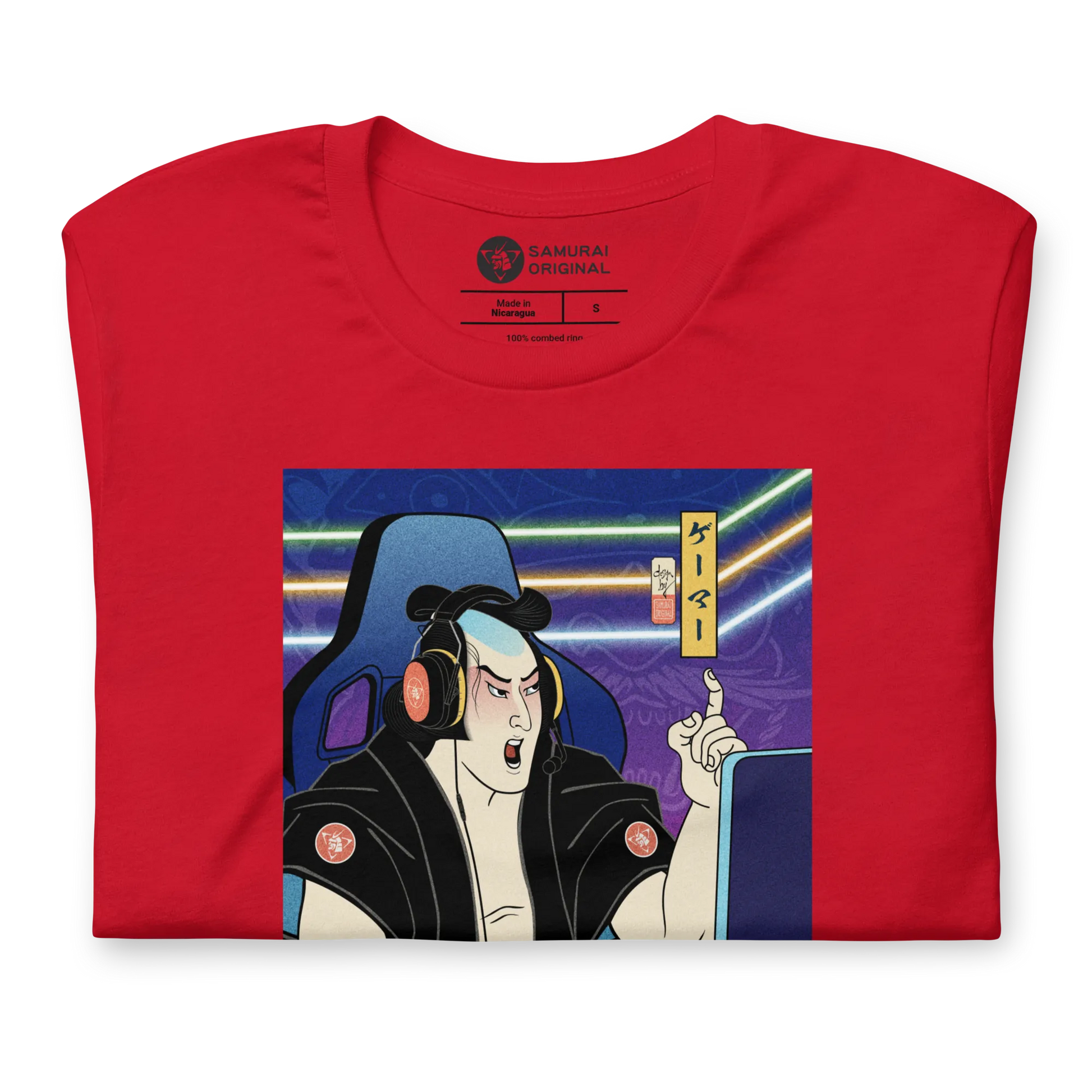 Samurai Gamer 2 Streamer Ukiyo-e Unisex T-Shirt - Samurai Original