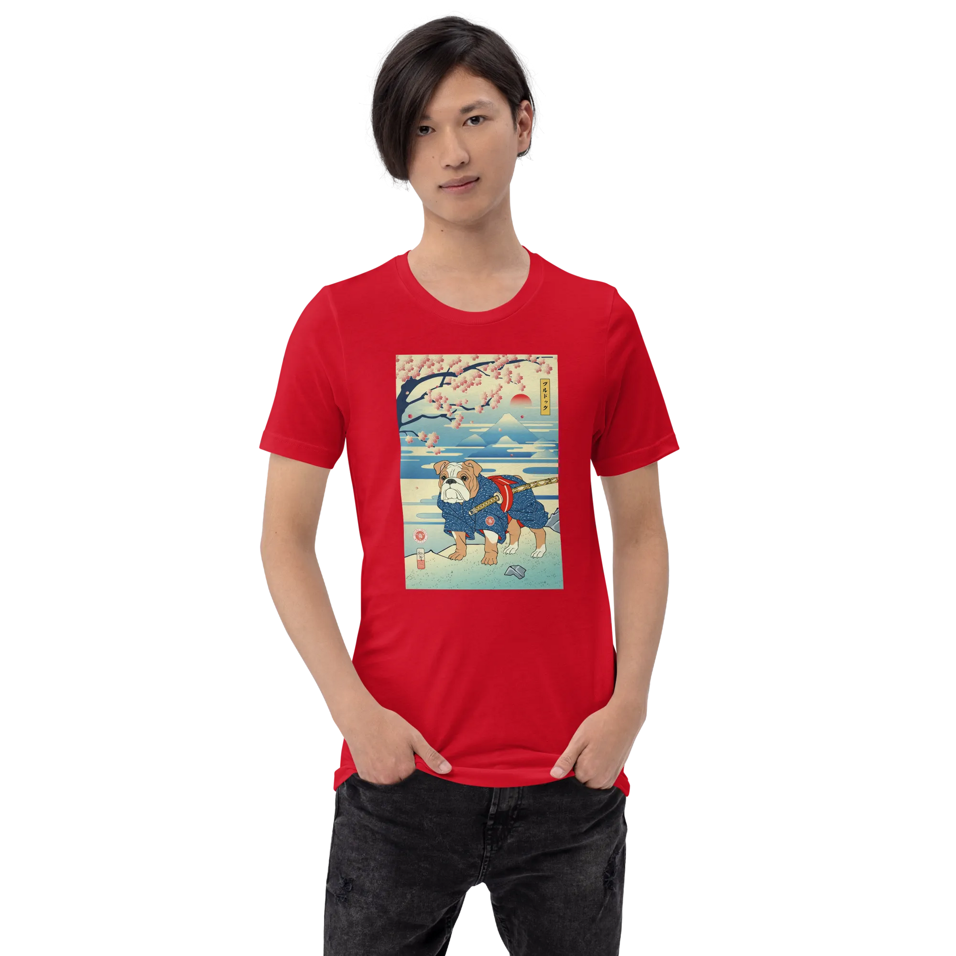 Dog Bulldog Japanese Ukiyo-e Unisex T-Shirt -