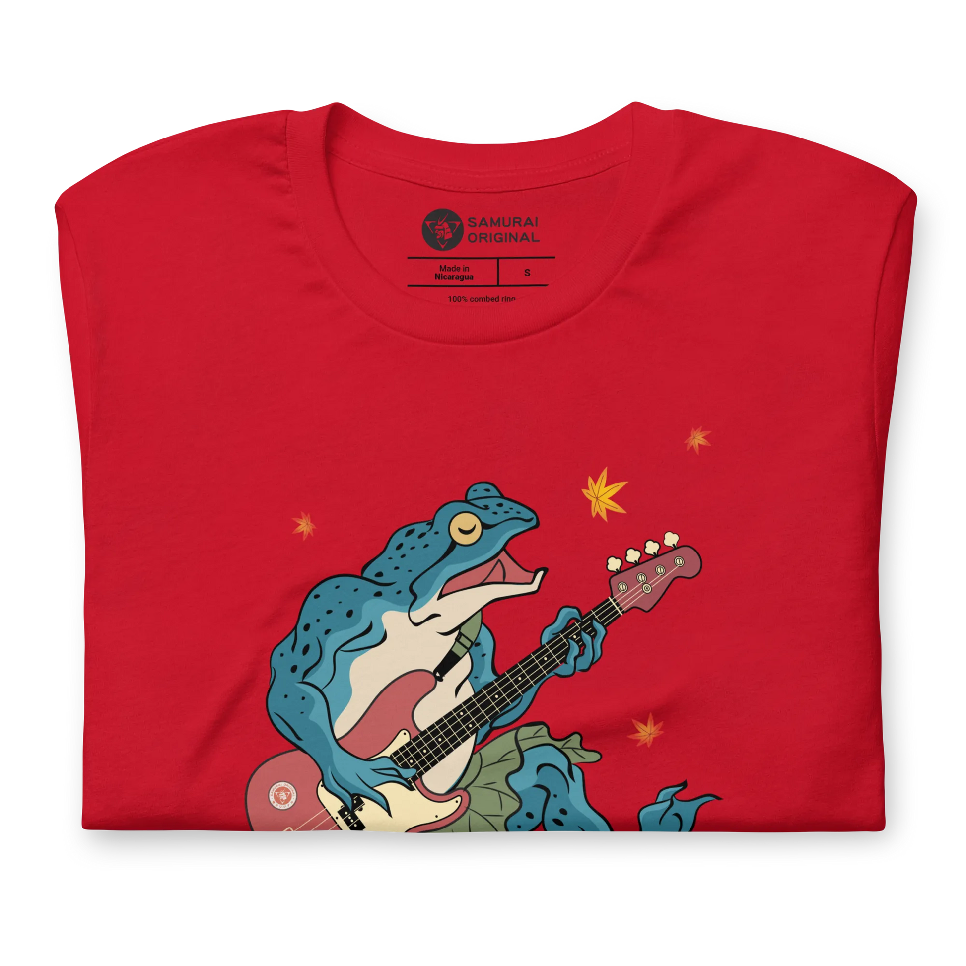 Frog Guitar Bass Funny Japanese Ukiyo-e Unisex T-shirt -