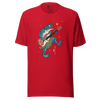 Frog Guitar Bass Funny Japanese Ukiyo-e Unisex T-shirt - Red / S