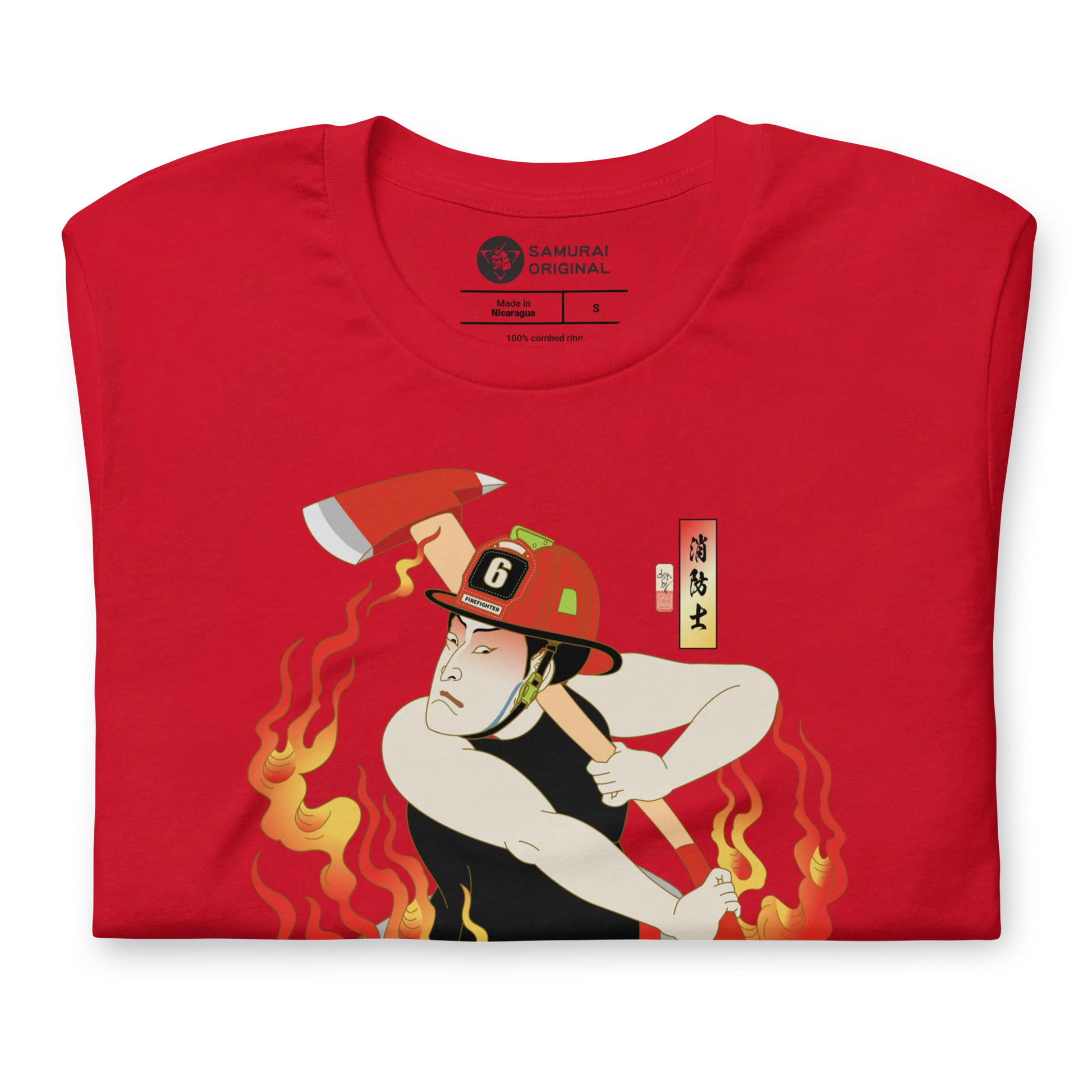 Samurai Firefighter Fireman Ukiyo-e Unisex T-shirt - Samurai Original