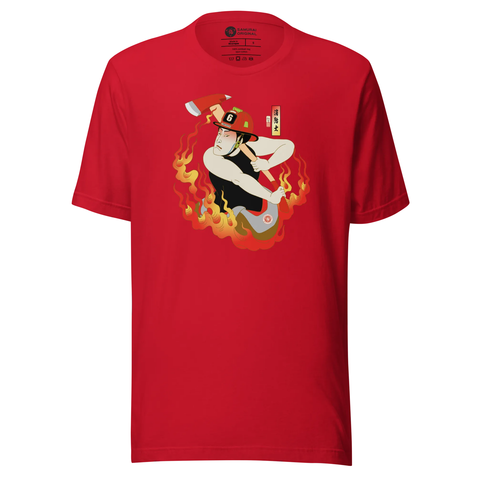 Samurai Firefighter Fireman Ukiyo-e Unisex T-shirt - Samurai Original