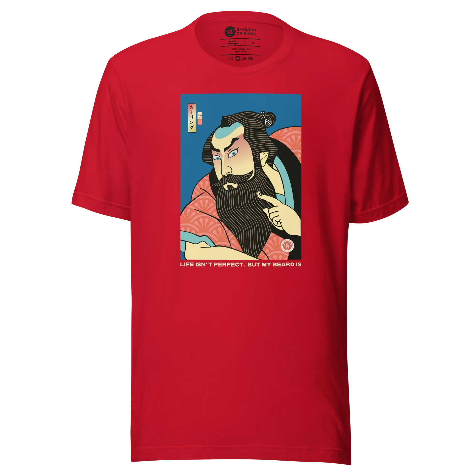 Samurai & Beard Japanese Ukiyo-e Unisex T-Shirt - Samurai Original