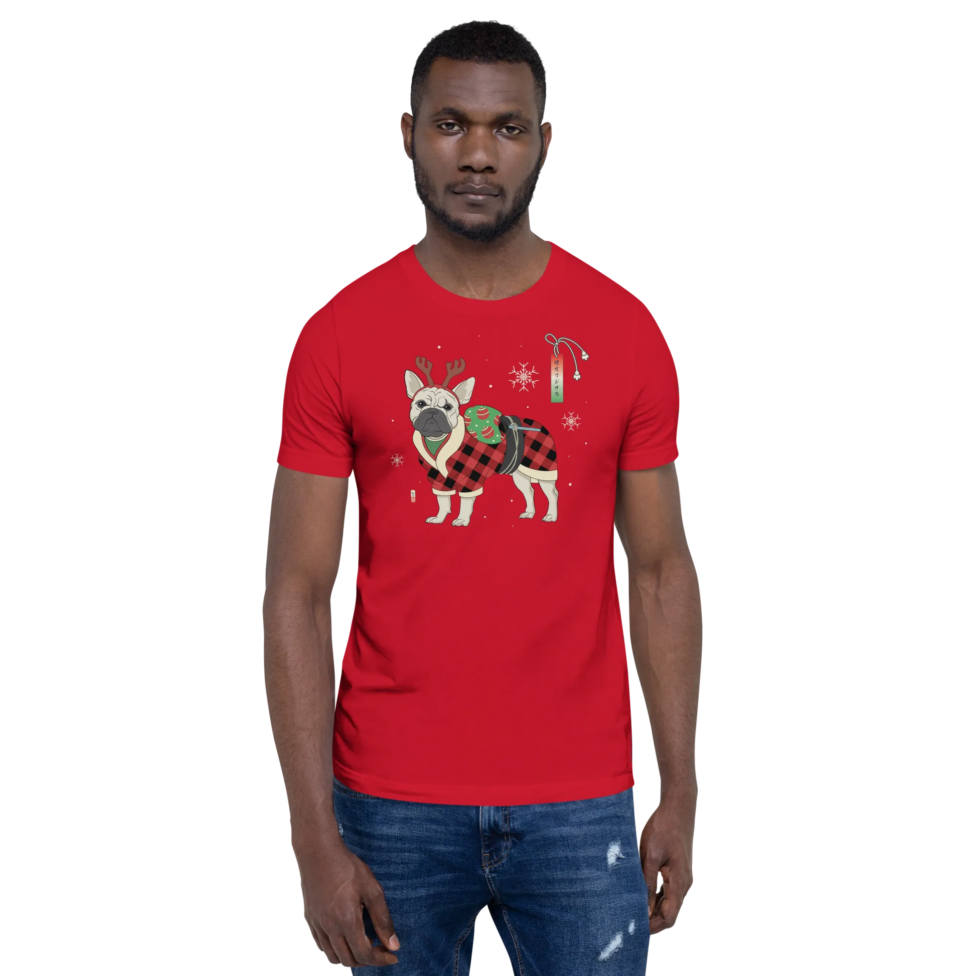 French Bulldog Funny Christmas Japanese Ukiyo-e Unisex T-shirt -