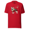 French Bulldog Funny Christmas Japanese Ukiyo-e Unisex T-shirt - Red / S