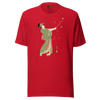 Geisha Golf Player Japanese Ukiyo-e Unisex T-shirt - Red / S