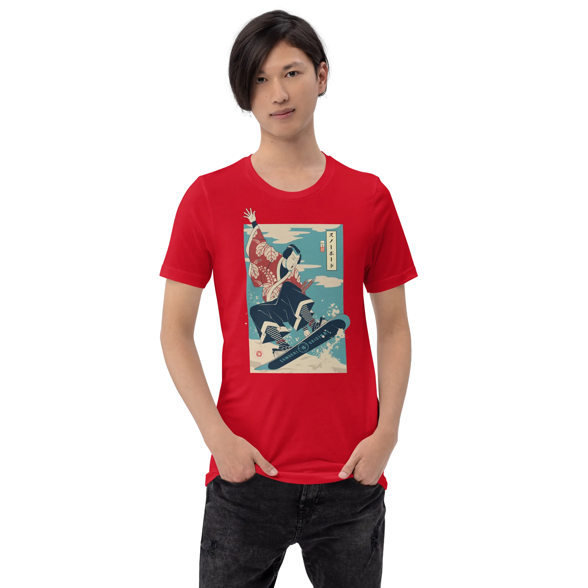 Samurai Snowboard Winter Sport Ukiyo-e Unisex T-Shirt -