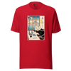 Cat Programmer Ukiyo-e Unisex t-shirt - Red / S