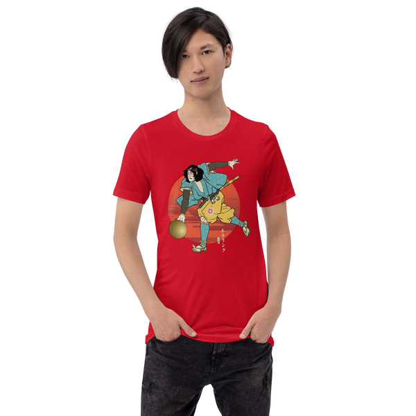 Samurai Play Bowling Ukiyo-e Unisex t-shirt