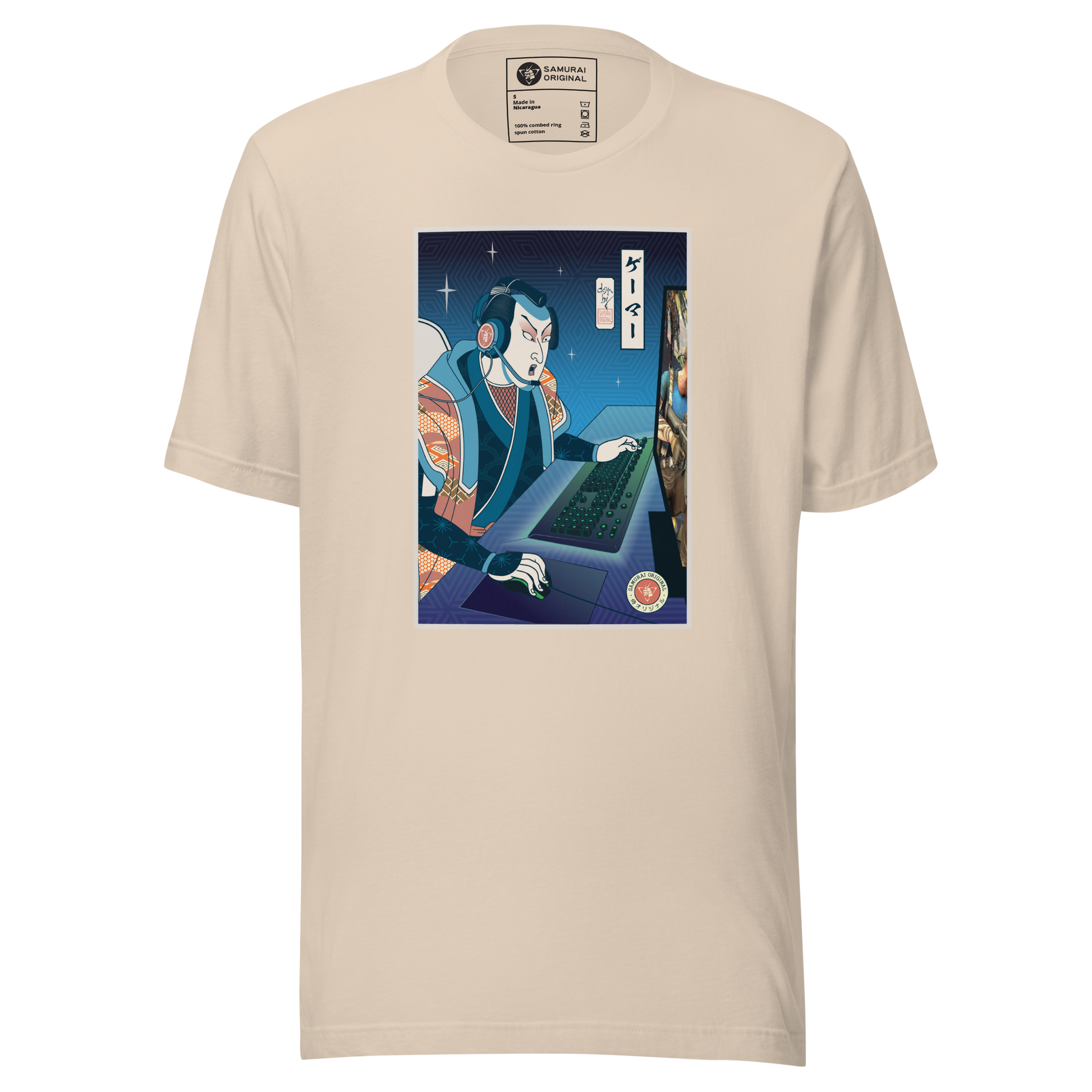 Samurai Gamer Streamer Ukiyo-e Unisex T-Shirt - Samurai Original