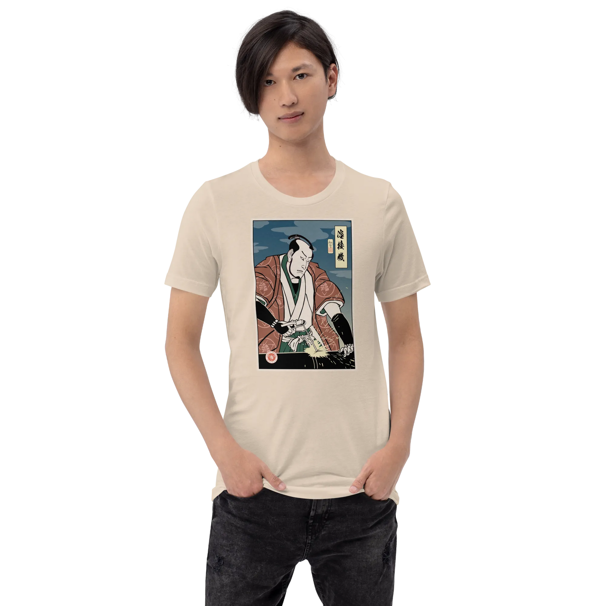 Samurai Welder Mechanic Ukiyo-e Unisex T-Shirt - Samurai Original